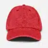 Custom Printed Vintage Washed Dad Hat Dad Cap Merchlist Add Your Design or Logo to Vintage Dad Hat_Red_Front