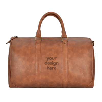 1. Main Custom Printed Volta Premium Leather Duffle Bag Merchlist Add Your Design or Logo to Leather Duffle Bag