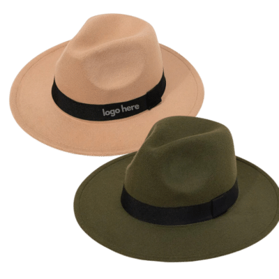 1. Main Custom Printed Fedora Hat Merchlist Add Your Design or Logo to Printed Wide Brim Fedora Suede Hats