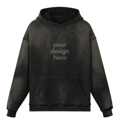 1. Main Custom Printed Vintage Acid Wash Hoodie Merchlist Add Your Design or Logo to Custom Faded Acid Wash Vintage Hoodie