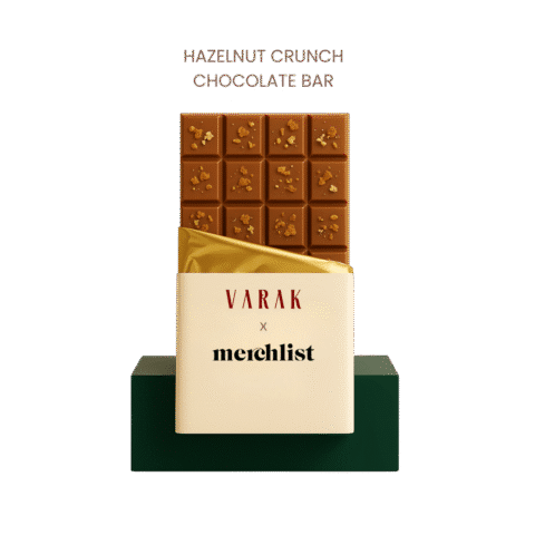 1.0 Main Custom Printed Viral Hazelnut Crunch Chocolate Merchlist Add Your Design or Logo to Custom Chocolate