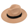 Custom Printed Fedora Hat Merchlist Add Your Design or Logo to Printed Wide Brim Fedora Suede Hats_Light Brown