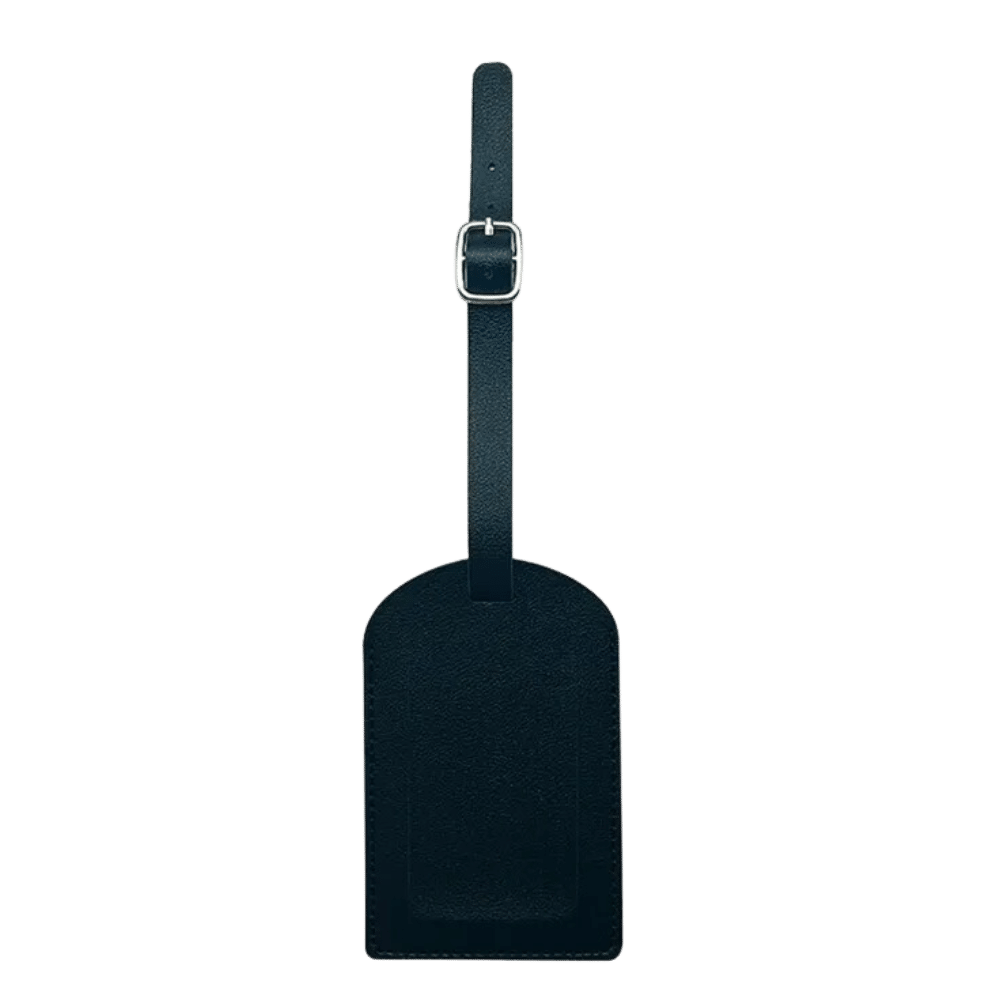 Custom Printed Leather Luggage Tag Merchlist Add Your Design or Logo to Custom Leather Luggage Tag Add Your Name_Black