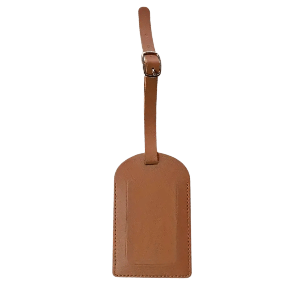 Custom Printed Leather Luggage Tag Merchlist Add Your Design or Logo to Custom Leather Luggage Tag Add Your Name_Brown