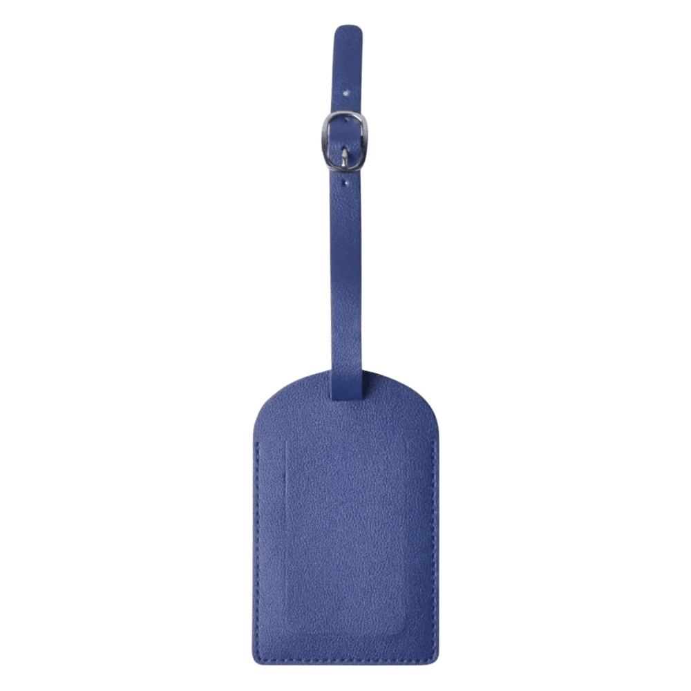 Custom Printed Leather Luggage Tag Merchlist Add Your Design or Logo to Custom Leather Luggage Tag Add Your Name_Navy Blue