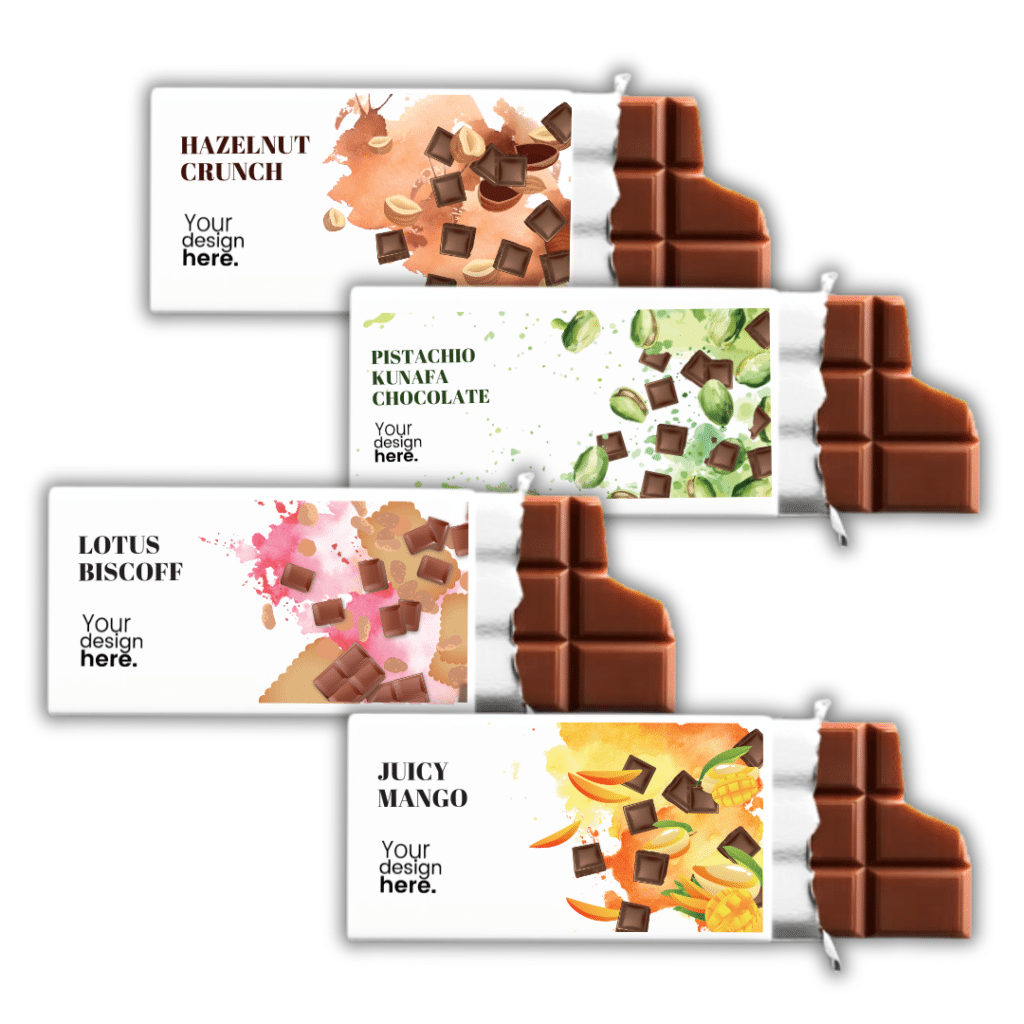 Custom Printed Viral Pistachio Crunch Chocolate Merchlist Add Your Design or Logo to Custom Chocolate 2