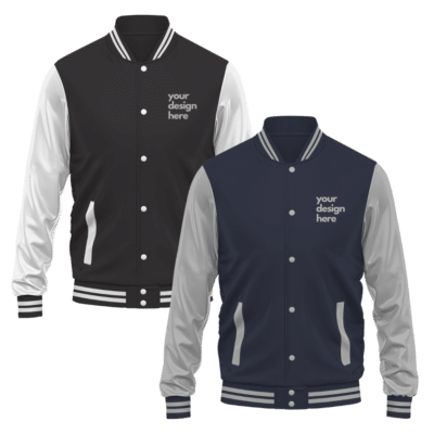 1.0 Main Custom Printed Valiant Varsity Jacket Merchlist Add Your Design or Logo to Custom Varsity Jacket