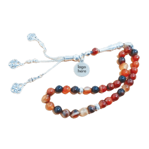 1.0 Main Custom Printed Premium Prayer Beads _ Tasbeah Merchlist Add Your Design or Logo to Custom Prayer Beads