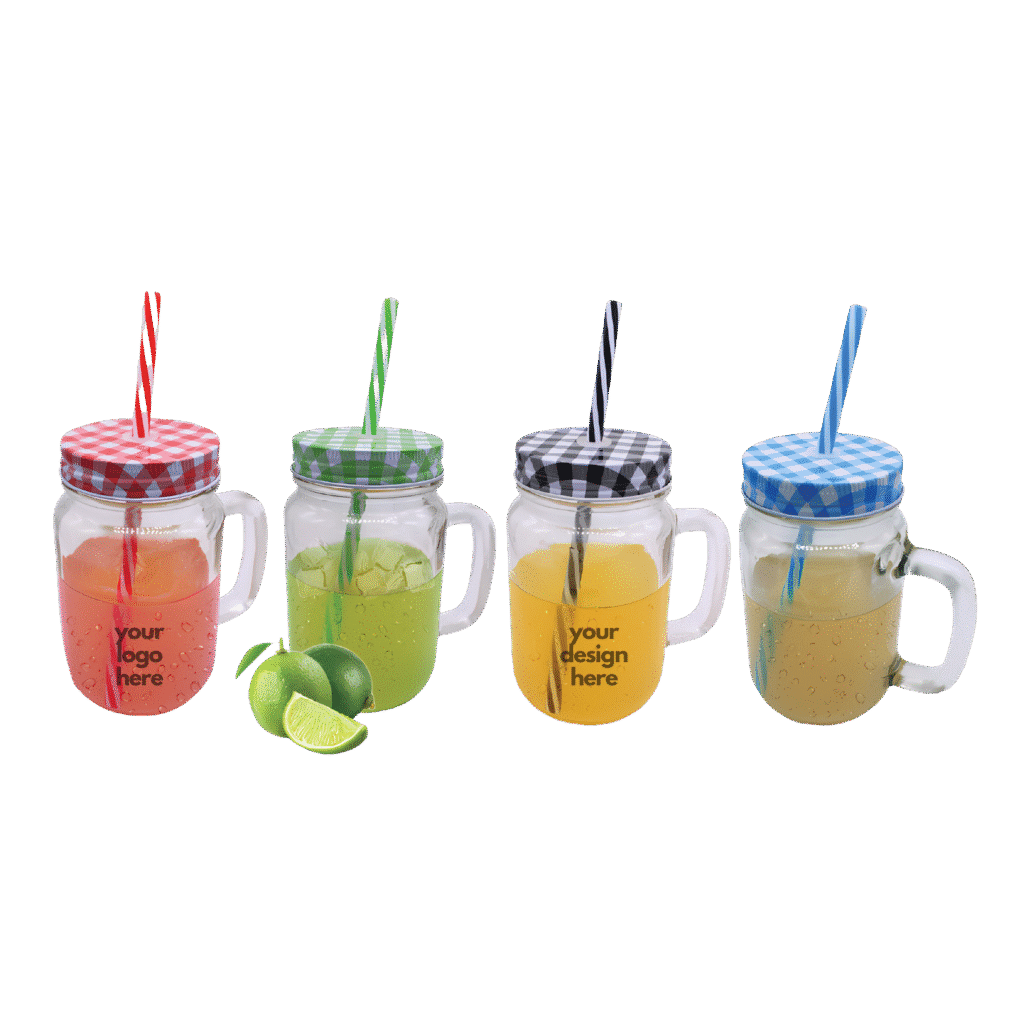 Custom Printed Colourful Mason Glass Jar - Merchlist