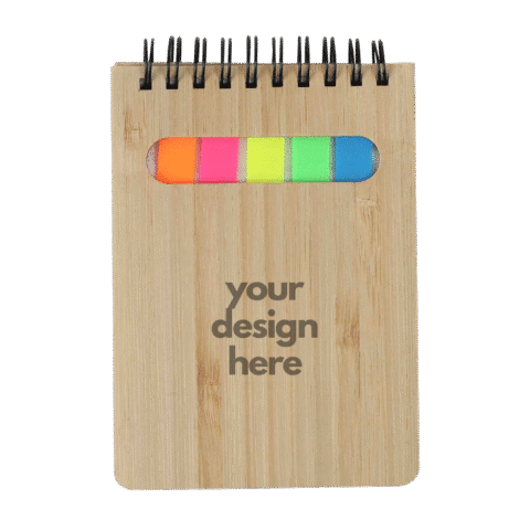 1.0 Main Custom Printed Affiche Mini Bamboo Notebook Merchlist Add Your Design or Logo to Custom Notebook