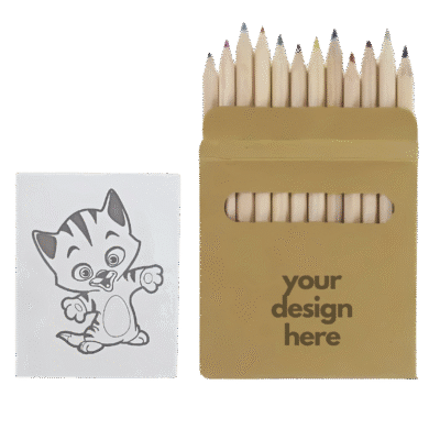 1.0 Main Custom Printed Color Pencils _ coloring booklet Merchlist Add Your Design or Logo to Custom booklet
