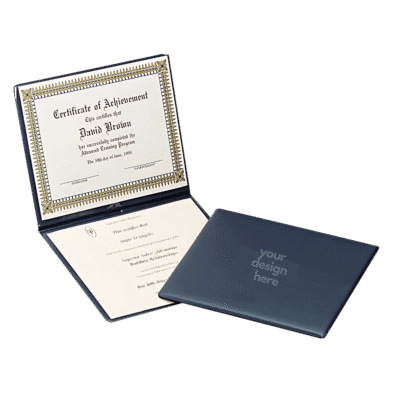 1. Main Custom Printed Certificate Holder Merchlist Add Your Design or Logo to Certificate Achievement Holder