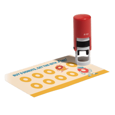 1. Main Custom Printed Mini Loyalty Stamps Merchlist Add Your Design or Logo to Custom Loyalty Card Stamps