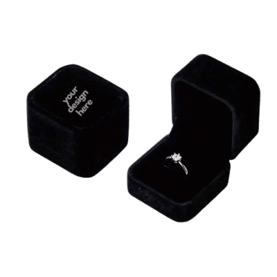 1.0 Main Custom Printed Velvet Plastic Ring Box Merchlist Add Your Design or Logo to Custom Ring Box