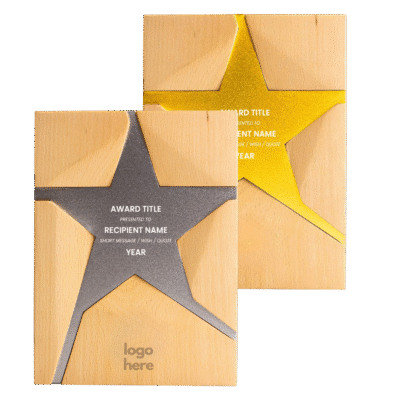 1. Main Custom Engraved Rising Star Wooden Trophy Merchlist Add Your Appreciation to this Custom Award