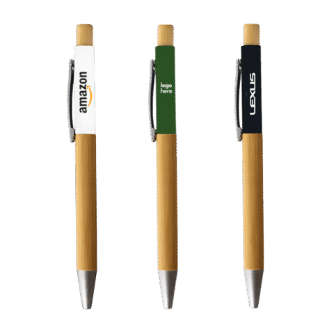 1. Main Custom Printed Nory Bamboo Pen Merchlist Add Your Design or Logo to Custom Eco-friendly Pen