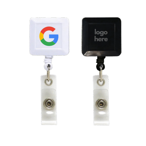 1. Main Custom Printed Square Plastic Badge Reel Merchlist Add Your Logo to Reel Badge