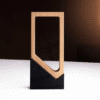 Custom Printed Wooden Crystal Trophy with Black Stone Merchlist Add Your Design or Logo to Custom Crystal Trophy 2