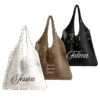 1. Main Custom Embroidered Crochet Beach Tote Bag Merchlist Print Your Name or Logo on Crochet Tote Bag