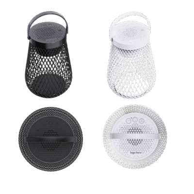 1.0 Main Custom Printed Mesh Lantern Wireless Speaker Merchlist Add Your Design or Logo to Custom Mesh Lantern Wireless Speaker