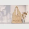 Custom Embroidered Crochet Beach Tote Bag Merchlist Print Your Name or Logo on Crochet Tote Bag 2