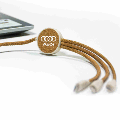 1. Main Custom Branded Cork & Wheat Straw Charging Cable Merchlist Print Your Logo on Custom Charging Cable