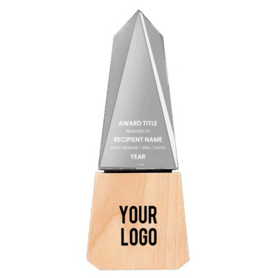 1. Main Custom Branded Wooden Obelisk Trophy Merchlist Add Your Design or Logo