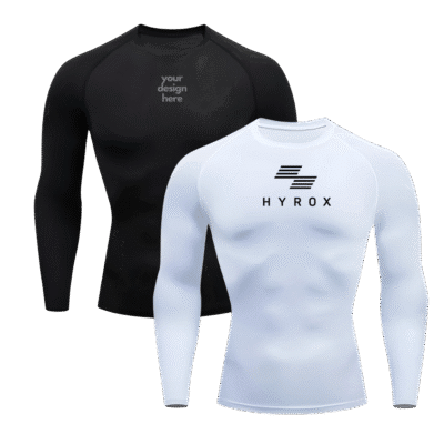 1. Main Custom Printed Compression T-shirt Merchlist Add Your Design or Logo to Fitness Workout Gym Compression Body-fit T-shirt