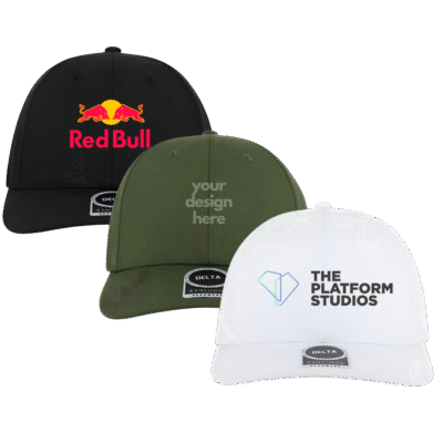 1. Main Custom Printed Performance Stretch-Fit Cap Merchlist Print Your Logo on Custom Cap