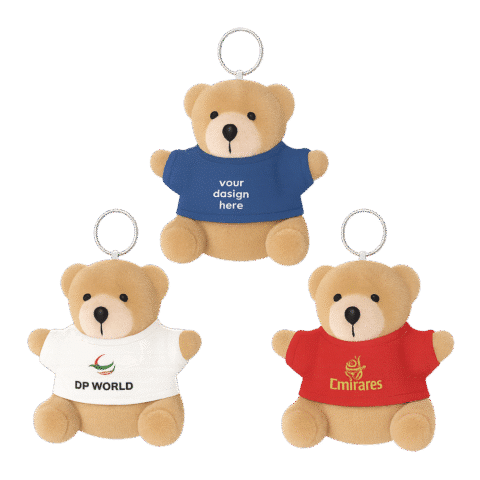 1. Main Custom Printed Teddy Keychain Merchlist Print Your Logo on Custom Teddy Bear Keychain