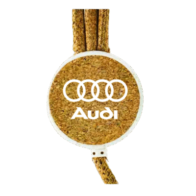 1.0 Main Custom Printed Cork & Wheat Straw Charging Cable Add Your Design or Logo to Custom Charging Cable