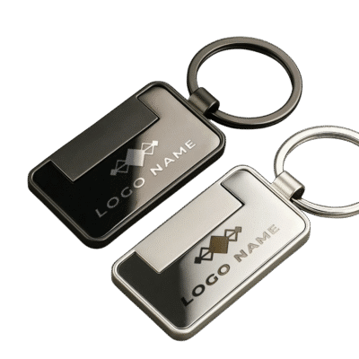 1.0 Main Custom Printed Gunmetal Keychain Add Your Design or Logo to Custom Gunmetal Keychain