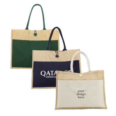 1.0 Main Custom Printed Jute Goodie Bag Add Your Design or Logo to Custom Jute Goodie Bag