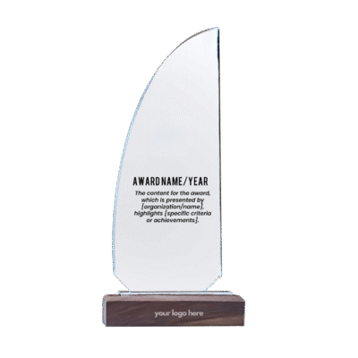 1.0 Main Custom Printed Sail Shape Award Trophy Add Your Design or Logo to Custom Sail Shape Award Trophy