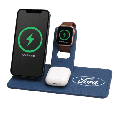 1. Main Custom Printed AVRON Wireless Charger Desk Tray Merchlist Print Your Logo on Custom Desk Tray 3-in-1 Wireless Charger
