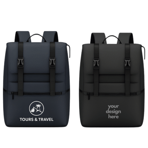 1. Main Custom Printed LEON Buckle Backpack Merchlist Print Your Logo on School Office Buckle Backpack