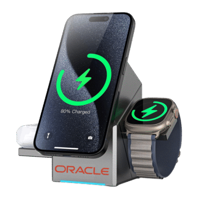 1. Main Custom Printed PowerNest 3-in-1 Charging Station Merchlist Print Your Logo on Custom Desk Charger
