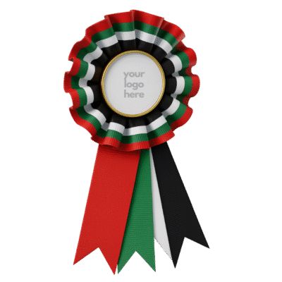 1. Main Custom Printed UAE Flag Rosette Merchlist Print Your Logo on Custom UAE National Day Pin Badge