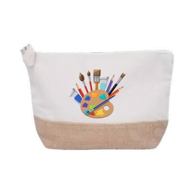 1.0 Main Custom Printed ASSENS Recycled Cotton Zipper Pouch Add Your Design or Logo to Custom ASSENS Recycled Cotton Zipper Pouch