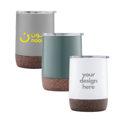 1.0 Main Custom Printed Hans Larsen Vacuum Mug With Cork Base Add Your Design or Logo to Custom Hans Larsen Vacuum Mug With Cork Base