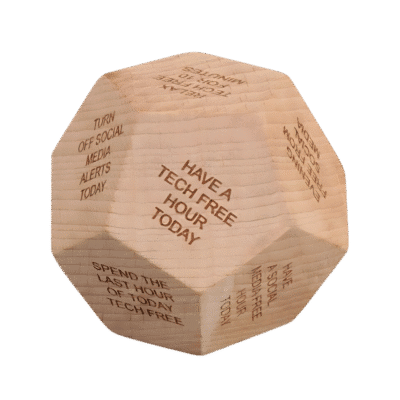 1.0 Main Custom Printed ORLI - eco-neutral Digital Detox Wooden Dice Add Your Design or Logo to Custom ORLI - eco-neutral Digital Detox Wooden Dice