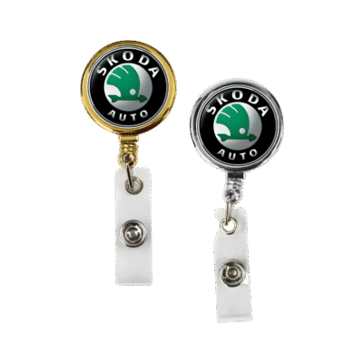 1.0 Main Custom Printed Round Metal Reel Badge Add Your Design or Logo to Custom Round Metal Reel Badge