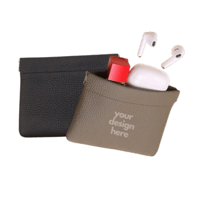 1.0 Main Custom Printed Self-Closing Leather Wallet Your Design or Logo to Custom Self-Closing Leather Wallet