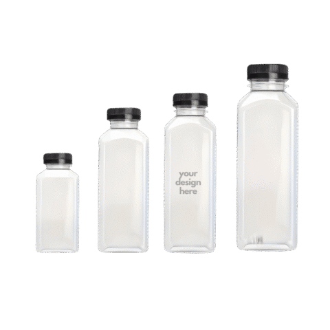 1.0 Main Custom Printed Transparent Plastic Bottle Add Your Design or Logo to Custom Transparent Plastic Bottle