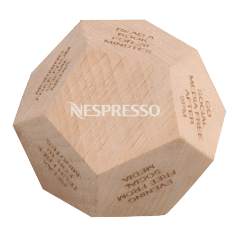 Custom Printed ORLI - eco-neutral Digital Detox Wooden Dice Merchlist Print Your Logo on Desk Accessories Detox Toy