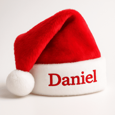 1. Main Custom Printed Christmas Santa Hat Merchlist Print Your Name or Logo on Christmas Hat Personalized