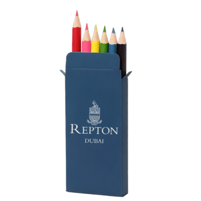 1. Main Custom Printed HappyHues Color Pencils (Set of 6) Merchlist Print Your Design or Logo on Kids Colour Pencil Gift Box Set