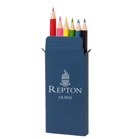 1. Main Custom Printed HappyHues Color Pencils (Set of 6) Merchlist Print Your Design or Logo on Kids Colour Pencil Gift Box Set