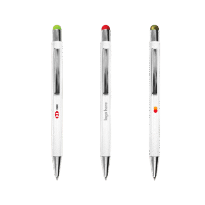 1.0 Main Custom Printed Halo White Stylus Pen Add Your Design or Logo to Custom Halo White Stylus Pen