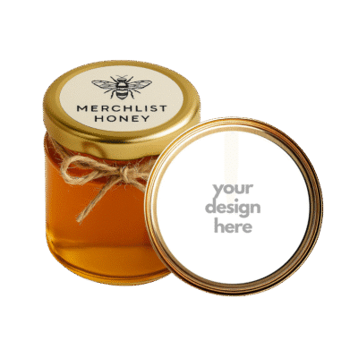 1.0 Main Custom Printed Honey Jar Add Your Design or Logo to Custom Honey Jar